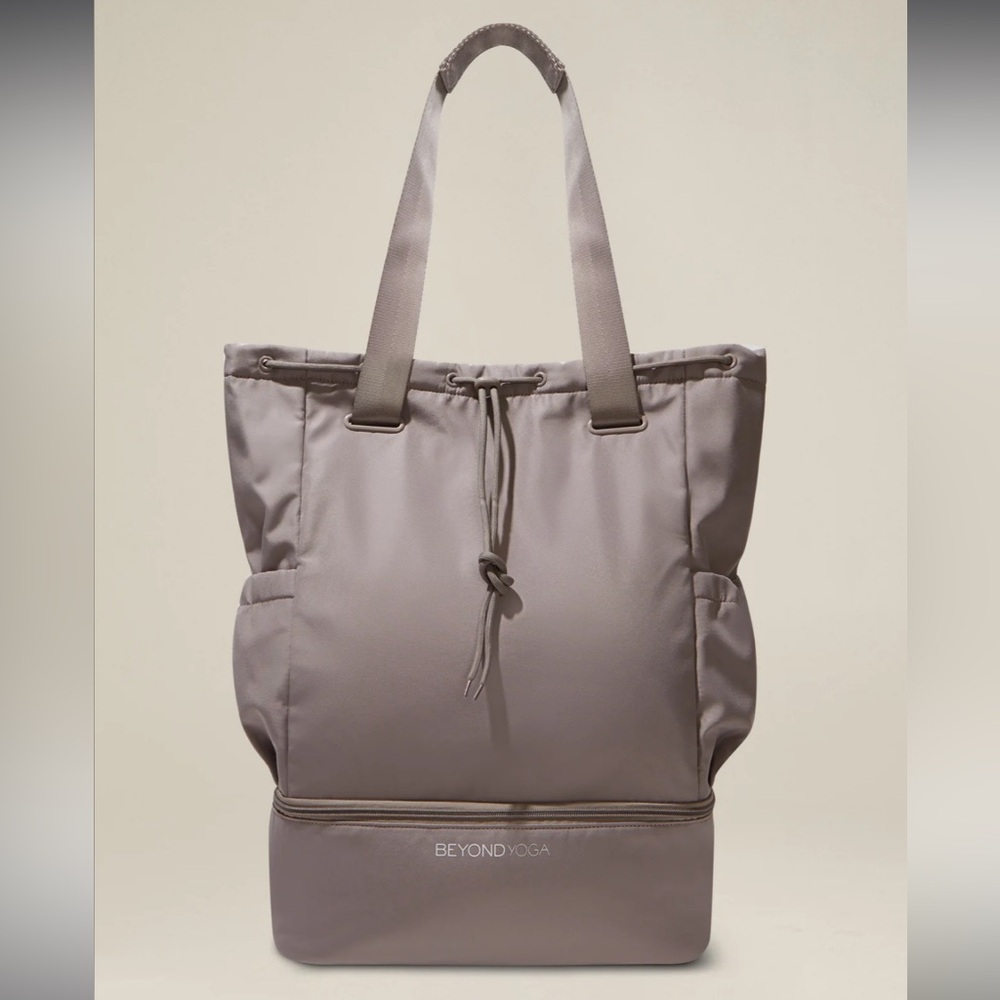 Beyond Yoga Convertible Gym Bag Birch Taupe Travel Backpack